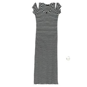 Black and White Stripes Maxi Dress
